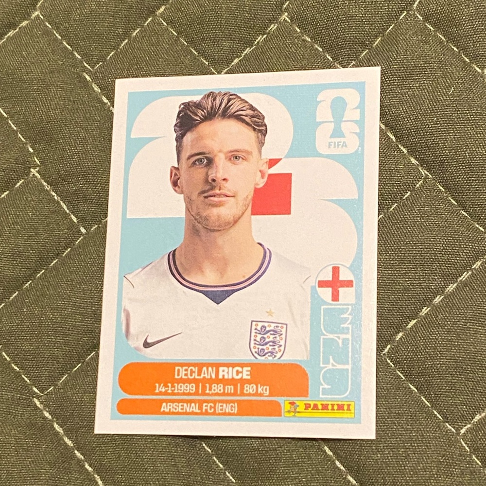 Declan Rice Panini sticker